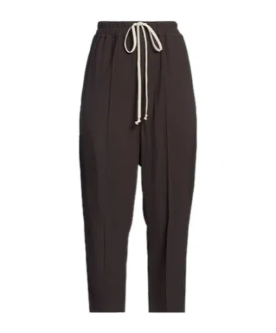 Rick Owens High-waisted Cropped Straight Pants In Brown