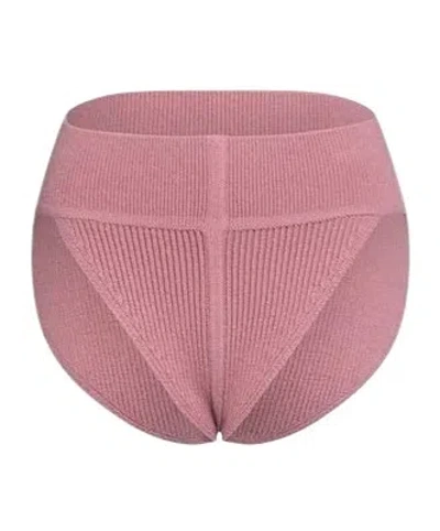 Rick Owens High-waisted Ribbed Knit Briefs In Pink