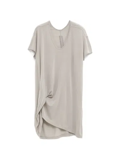 Rick Owens Hiked Draped T-shirt In Gray