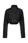 Rick Owens Womens Black Anthem Flight Cropped Woven Jacket In Black