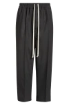 Rick Owens Pressed-crease Drawstring Cropped Trousers In Black
