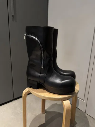 Pre-owned Rick Owens Hollywood Bahaus Ballast Boots New In Black