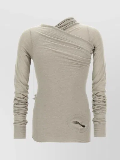 RICK OWENS 'HOLLYWOOD BANANA' T-SHIRT ASYMMETRICAL NECKLINE