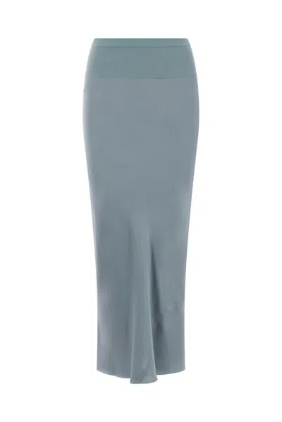 Rick Owens Hollywood Bias Skirt In Blue