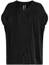 Rick Owens Floating Washed Charmeuse Top In Black