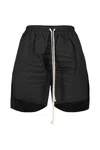 Rick Owens Bermuda Shorts With Elastic Waistband And Side Slits In Black