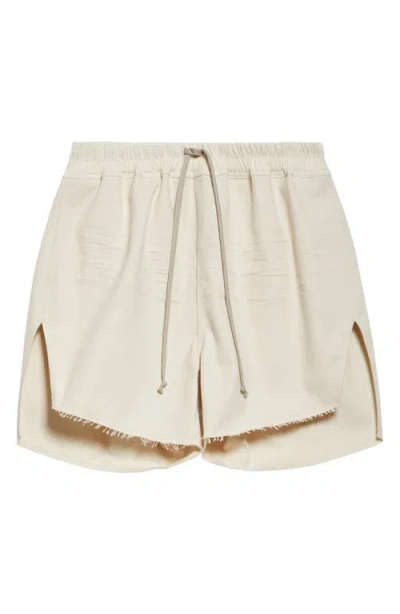 Rick Owens Hollywood Cotton Canvas Boxers Shorts In Neutral