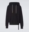 Rick Owens Mens Black Oversized Drawstring Cotton-jersey Hoody Xs