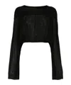 Rick Owens Black Hollywood Cropped Hooded Tunic Top In Black
