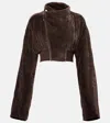 Rick Owens Hollywood Cropped Jacket In Brown