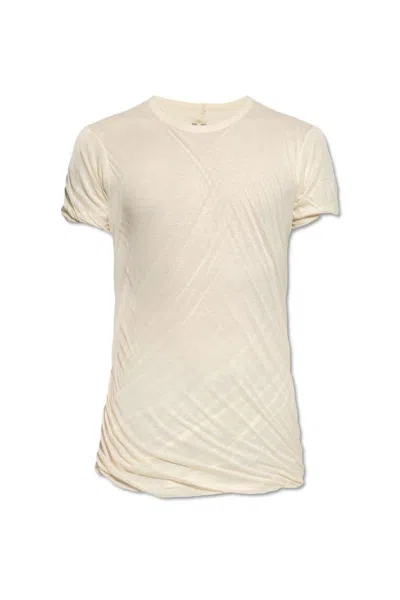 Rick Owens Hollywood Double Ss T-shirt In Bianco