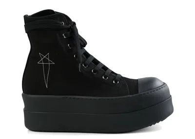Pre-owned Rick Owens Hollywood Drkshdw Double Bumper High (women's) Sneakers In Black/pearl