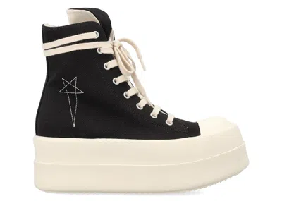Pre-owned Rick Owens Hollywood Drkshdw Double Bumper High (women's) Sneakers In Black/pearl/milk