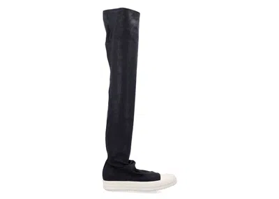 Pre-owned Rick Owens Hollywood Drkshdw High Sock Sneaks (women's) Sneakers In Black/milk