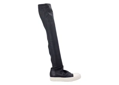 Pre-owned Rick Owens Hollywood Drkshdw Knee High Stocking Sneaks (women's) Sneakers In Black/milk
