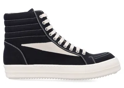 Pre-owned Rick Owens Hollywood Drkshdw Vintage High (women's) Sneakers In Black/milk