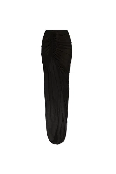 Rick Owens Knot-detail Crepe Skirt In Black