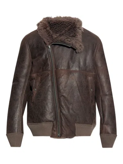 Rick Owens Hollywood Flight Jacket In Brown