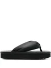 Rick Owens Black Padded Sandals With Platform In Leather Woman In Black