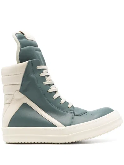 Rick Owens Hollywood Geobasket Sneakers In Celadon Green