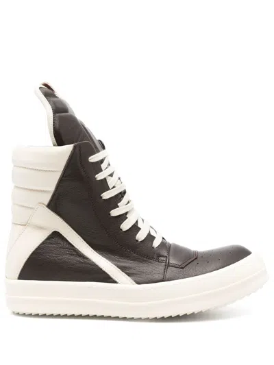 Rick Owens Hollywood Geobasket Sneakers In Brown