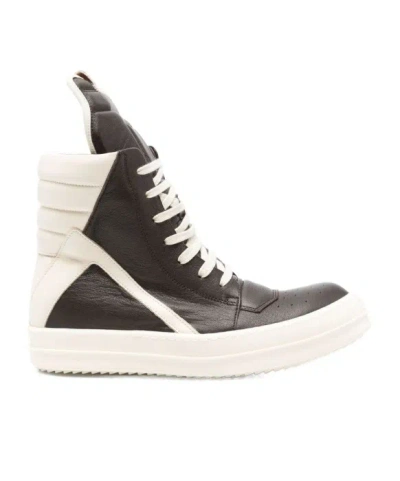 Rick Owens Hollywood Geobasket Trainers In White