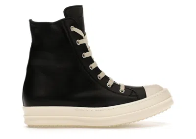 Pre-owned Rick Owens Hollywood High Leather (women's) Sneakers In Black/milk In Multi