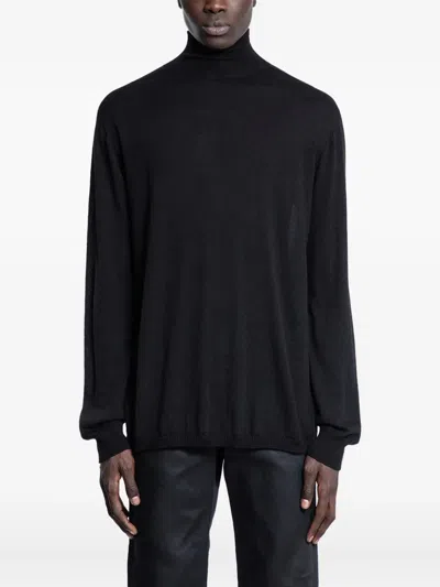 Rick Owens Hollywood High-neck Sweater In Black