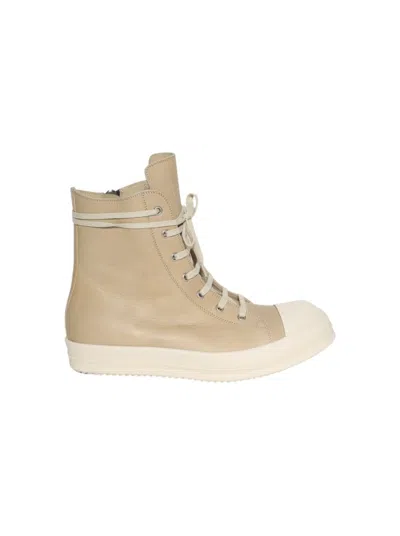 Rick Owens Hollywood High Top Sneakers Parchment And Milk In Neutrals