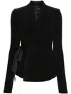 Rick Owens Womens Black Wrap-front Slim-fit Wool Jacket In Black
