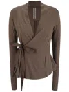 Rick Owens Hollywood Viscose Blend Cardigan In Brown