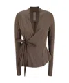 Rick Owens Hollywood Viscose Blend Cardigan In Brown