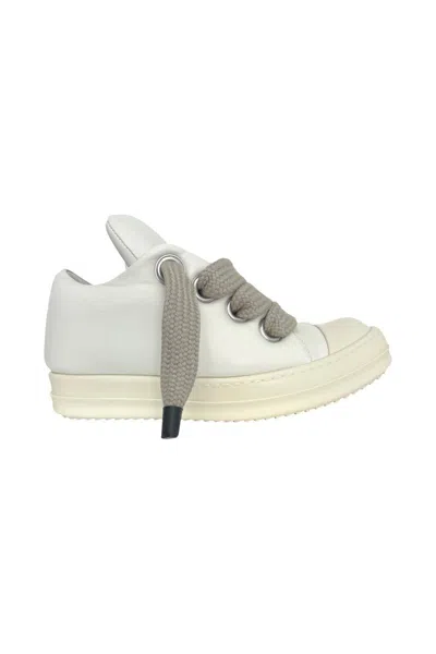 Rick Owens Hollywood Jumbo Laced Puffer Low Sneakers In White
