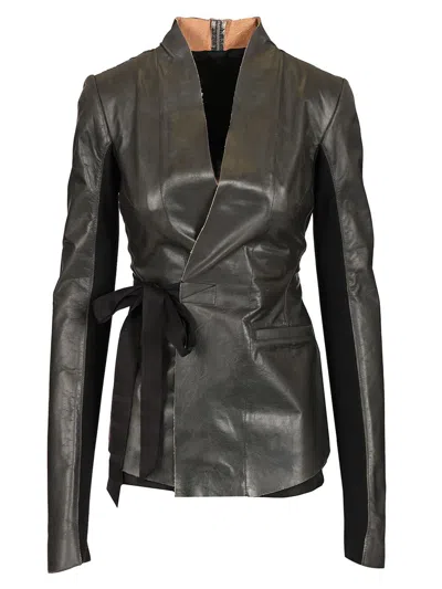Rick Owens Hollywood Leather Jacket In Black