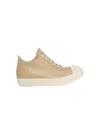 Rick Owens Hollywood Leather Low Sneakers Parchment And Milk In Neutrals