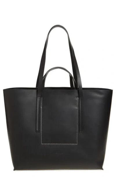 Rick Owens Hollywood Leather Shopper In Black