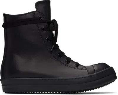 Rick Owens Hollywood Leather Sneakers In Black