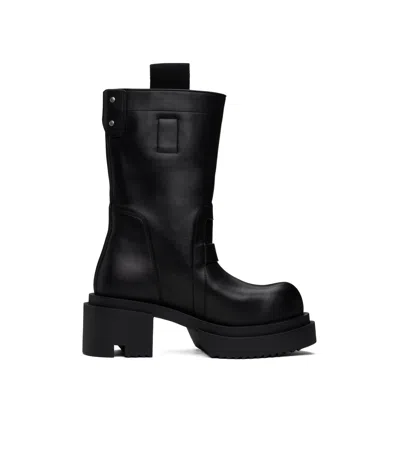 Rick Owens Hollywood Loo Pull On Medium Boots In Black