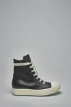 Rick Owens Leather Sneakers In Black
