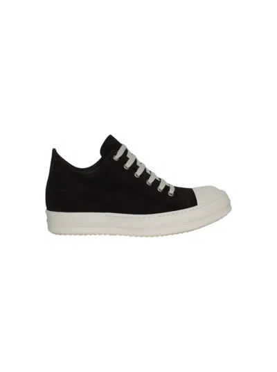 RICK OWENS RICK OWENS HOLLYWOOD LOW SNEAKERS MAHOGANY AND MILK
