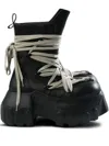 Rick Owens Black Hollywood Megalace Mega Tractor Boots In Black