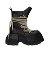 Rick Owens Black Hollywood Megalace Mega Tractor Boots In Black