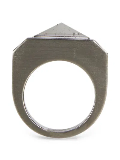 Rick Owens Hollywood Pyramid Ring In Silver