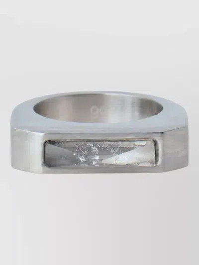 Rick Owens Hollywood Pyramid Square Brass Ring In Metallic