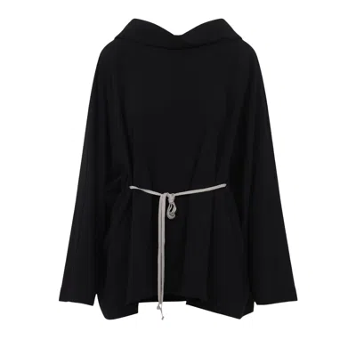 Pre-owned Rick Owens Hollywood Runway Hooded Tunic 'black' | Women's Size Onesize