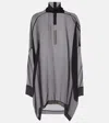 Rick Owens Hollywood Sheer Silk Chiffon Top In Black