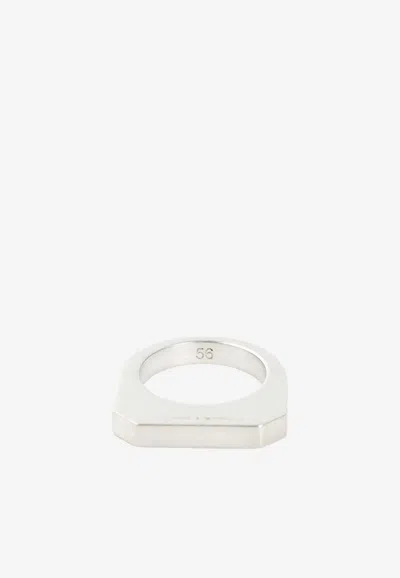 Rick Owens Hollywood Signet Band Ring In Silver