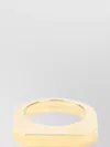 Rick Owens Hollywood Signet Geometric Metallic Polished Ring In Gold