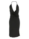 Rick Owens Rose Cowl-effect Midi Dress In 黑色