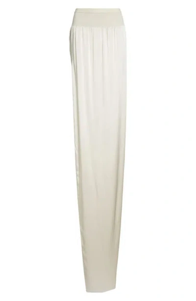 Rick Owens Hollywood Slit Charmeuse Column Skirt In Dinge